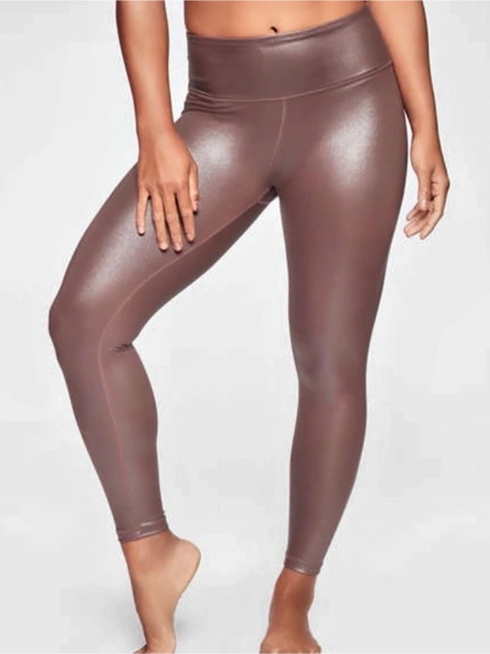 NWT Shimmering Athleta Elation Shine Tight Brown Leggings, Medium